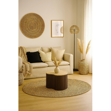 Stolik nerka ryflowany Cadiz 50x33 trawertyn | Decolab24.pl