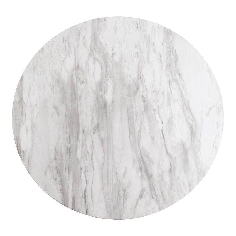 Stół okrągły na jednej nodze Bolzano 70cm imitacja marmuru / złoty House Nordic