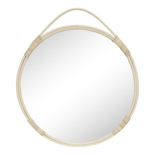 Lustro okrągłe rattanowe Malo 50cm House Nordic