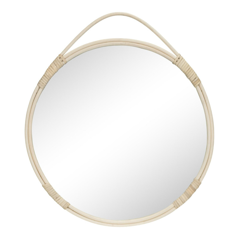 Lustro okrągłe rattanowe Malo 50cm House Nordic