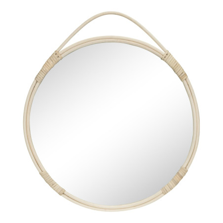 Lustro okrągłe rattanowe Malo 50cm House Nordic