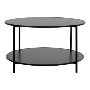 Stolik kawowy okrągły z półką Vita 80cm czarny House Nordic