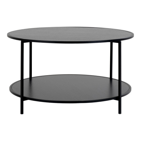Stolik kawowy okrągły z półką Vita 80cm czarny House Nordic