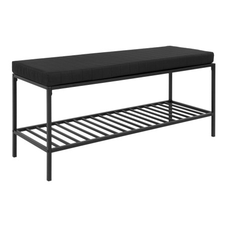 Ławka tapicerowana z półką na buty Vita 100x36cm czarna House Nordic