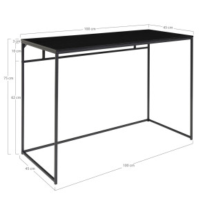 Biurko minimalistyczne Vita 100x45cm czarne House Nordic