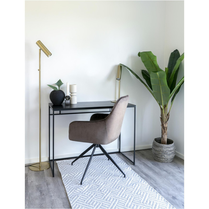 Biurko minimalistyczne Vita 100x45cm dąb / czarny House Nordic