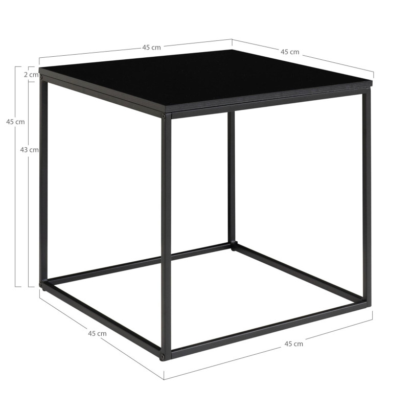 Stolik pomocniczy kwadratowy Vita 45x45cm czarny House Nordic