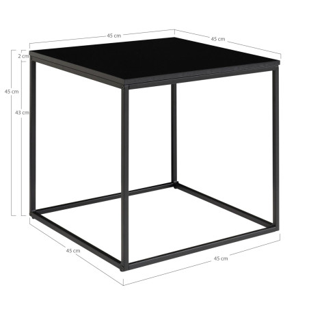 Stolik pomocniczy kwadratowy Vita 45x45cm czarny House Nordic