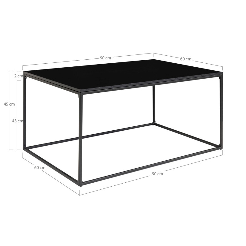 Stolik kawowy prostokątny Vita 90x60cm czarny House Nordic