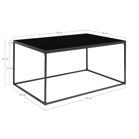Stolik kawowy prostokątny Vita 90x60cm czarny House Nordic