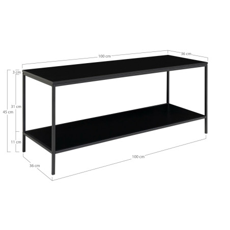Szafka RTV z półką Vita 100x36cm czarna House Nordic