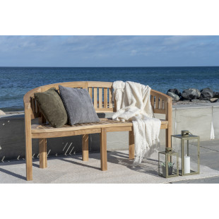 Ławka ogrodowa z drewna tekowego w kształcie nerki Boca 150cm House Nordic