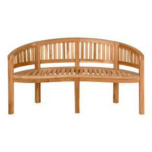 Ławka ogrodowa z drewna tekowego w kształcie nerki Boca 150cm House Nordic