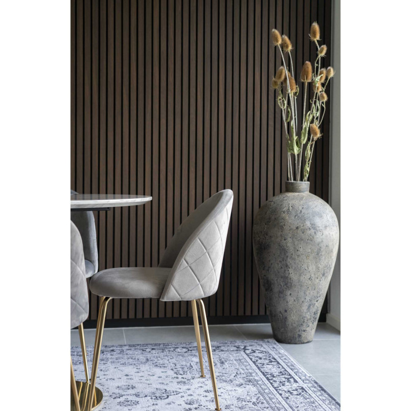 Szare krzesło welurowe ze złotymi nogami Geneve House Nordic