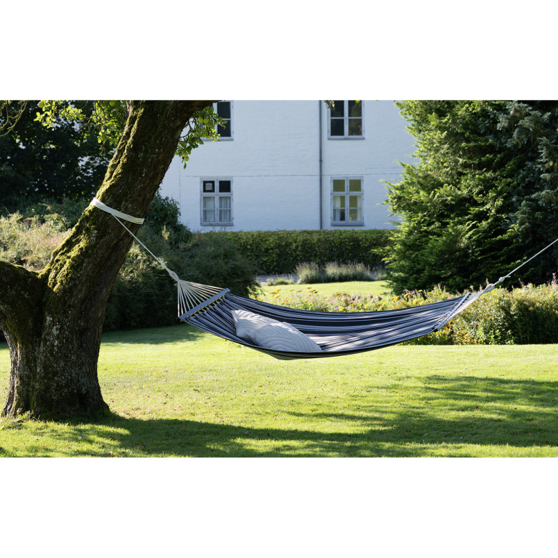 Hamak ogrodowy w paski Lamia 200x120cm szary House Nordic