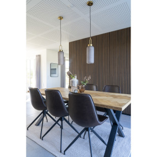 Krzesło obrotowe z ekoskóry w stylu vintage Monaco ciemny brąz House Nordic