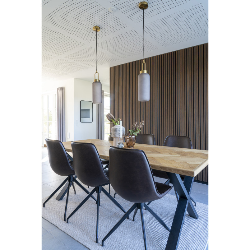 Krzesło obrotowe z ekoskóry w stylu vintage Monaco ciemny brąz House Nordic
