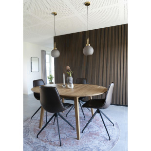 Krzesło obrotowe z ekoskóry w stylu vintage Monaco ciemny brąz House Nordic