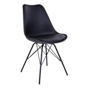 Krzesło z tworzywa z poduszką Oslo czarne House Nordic