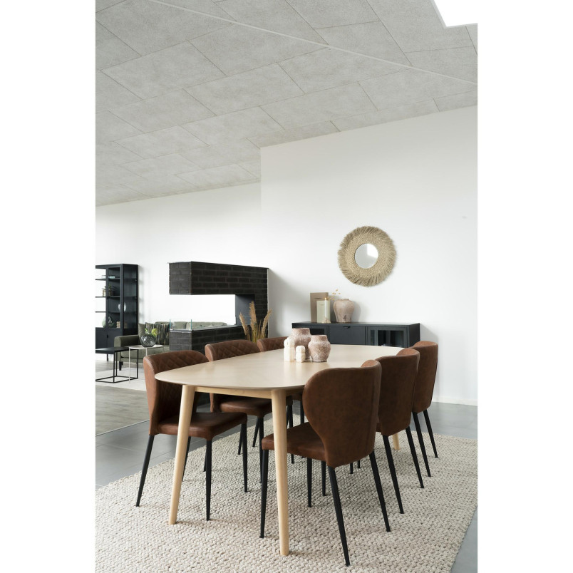 Krzesło pikowane z ekoskóry Pisa brąz / czarny House Nordic