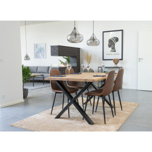 Krzesło z ekoskóry vintage Stockholm brązowy / czarny House Nordic