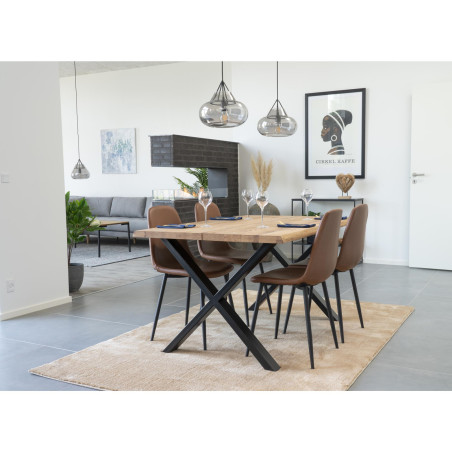 Krzesło z ekoskóry vintage Stockholm brązowy / czarny House Nordic