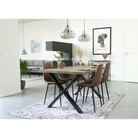 Krzesło z ekoskóry vintage Stockholm brązowy / czarny House Nordic