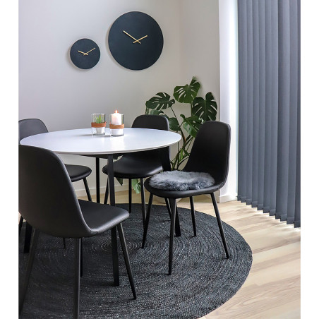 Krzesło z ekoskóry Stockholm czarne House Nordic