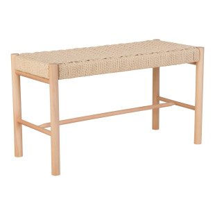 Ławka drewniana z plecionym siedziskiem Abano 80cm House Nordic