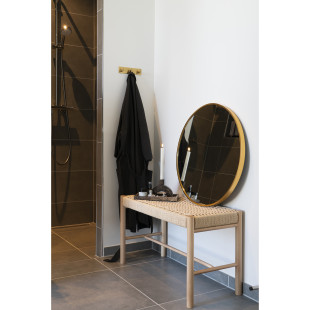 Ławka drewniana z plecionym siedziskiem Abano 80cm House Nordic
