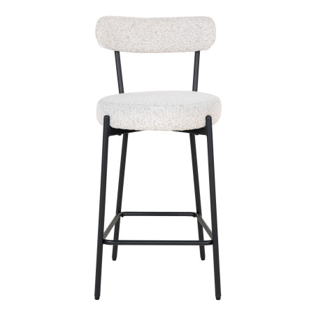 Krzesło barowe tapicerowane Badalona 65cm tkania boucle biały /czarny House Nordic