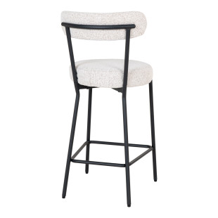 Krzesło barowe tapicerowane Badalona 65cm tkania boucle biały /czarny House Nordic