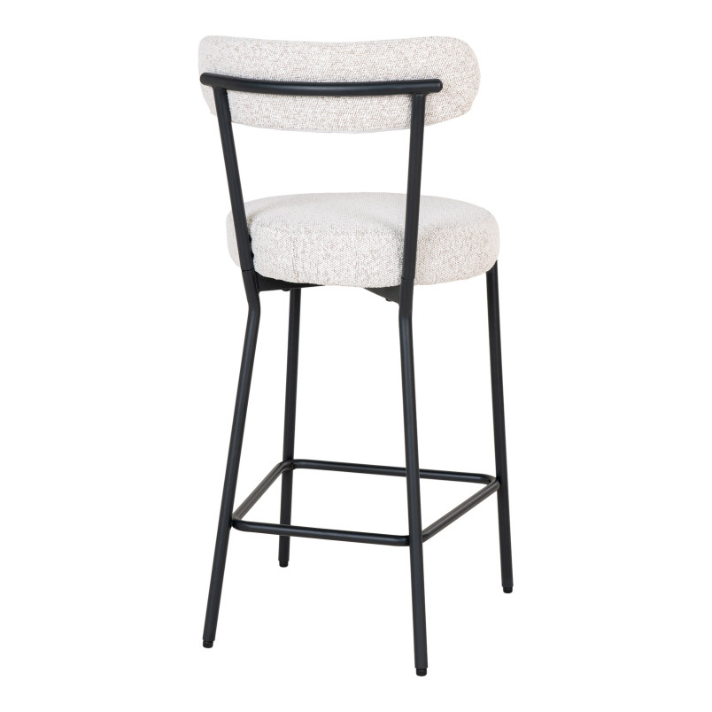 Krzesło barowe tapicerowane Badalona 65cm tkania boucle biały /czarny House Nordic