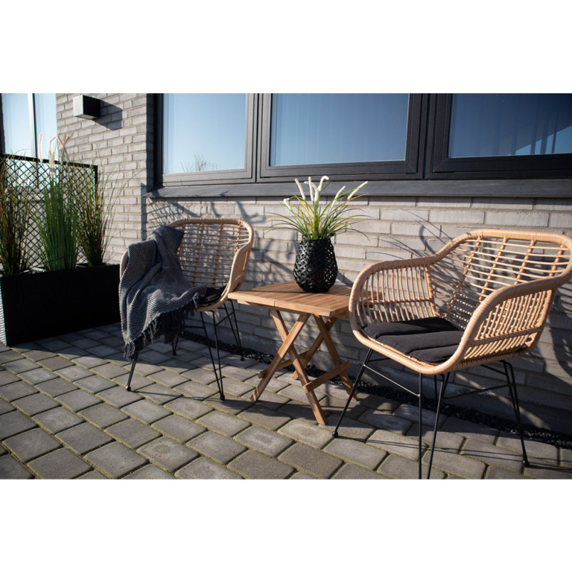 Stolik pomocniczy z drewna tekowego Bilbao 50x50cm House Nordic