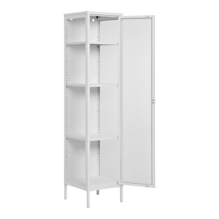 Gablota / witryna metalowa ze szklanymi drzwiami Brisbane 180x40x35cm biała House Nordic