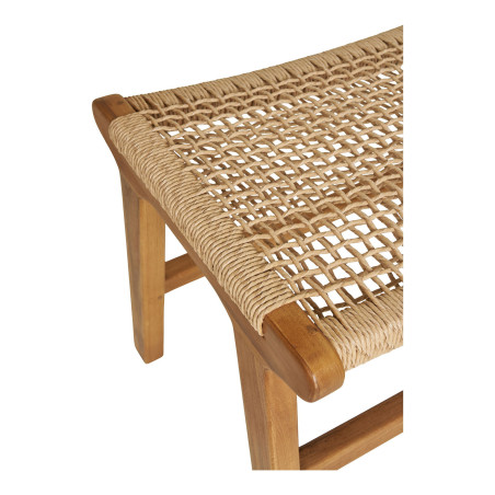 Podnóżek z drewna tekowego z plecionym siedziskiem Derby House Nordic