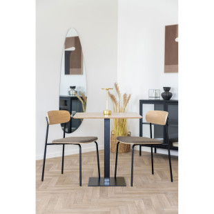 Krzesło drewniane z tapicerowanym siedziskiem Estepona jesion / czarny House Nordic