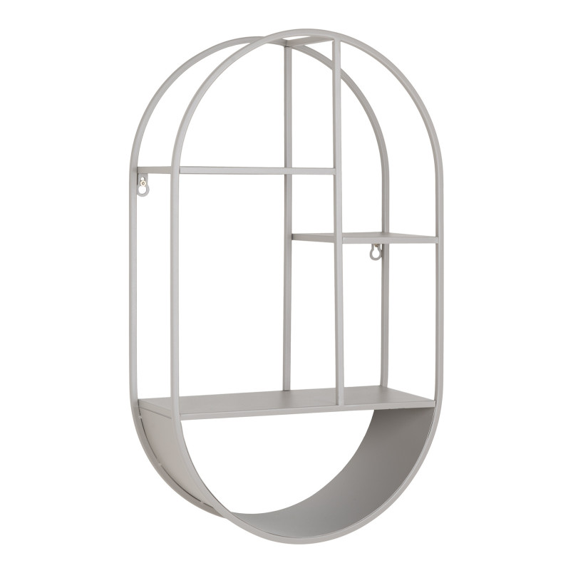 Półka metalowa owalna Feira 35x15x60cm szara House Nordic