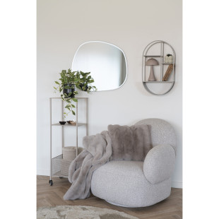 Półka metalowa owalna Feira 35x15x60cm szara House Nordic