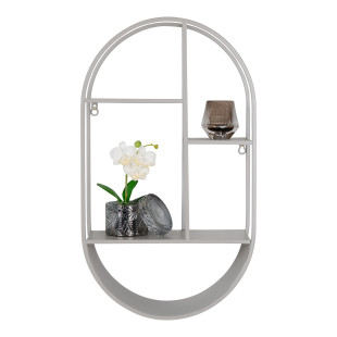 Półka metalowa owalna Feira 35x15x60cm szara House Nordic