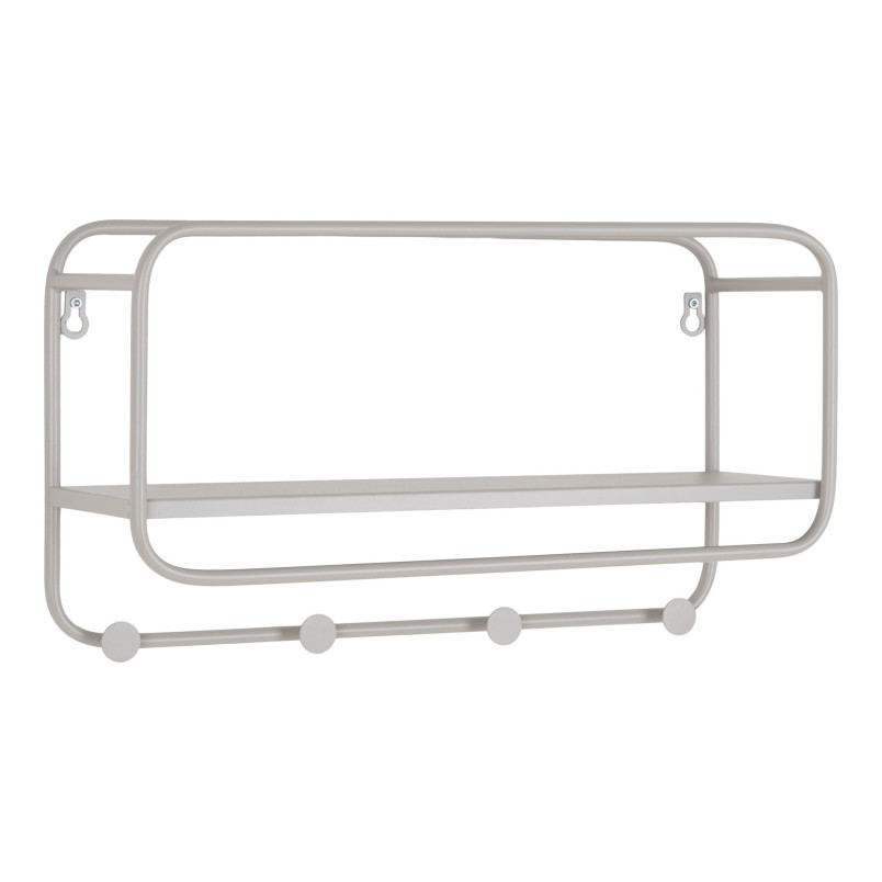 Wieszak ścienny metalowy z półką Feira 45x15x25cm szara House Nordic