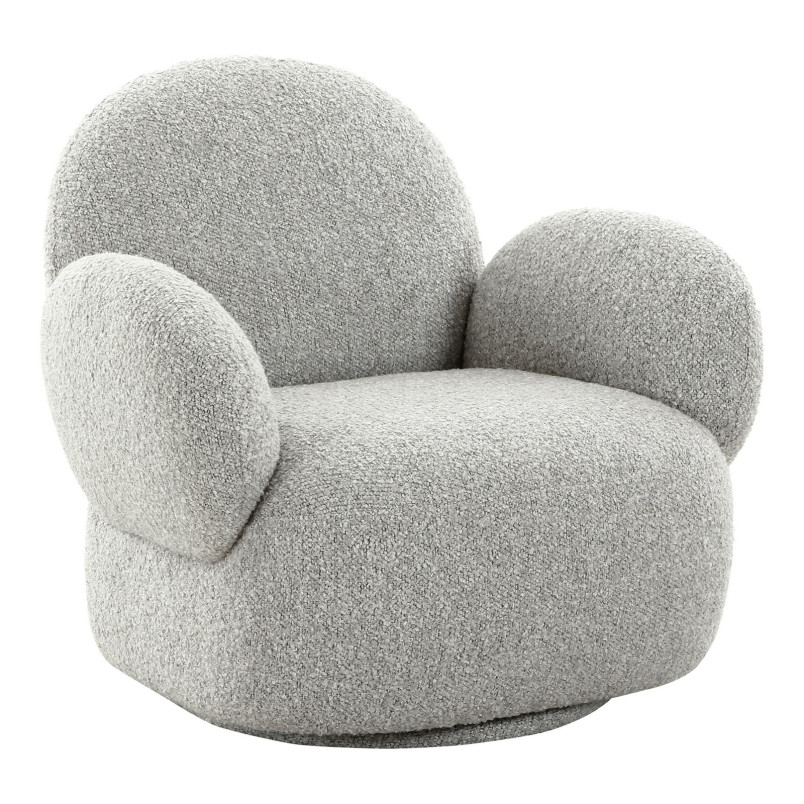 Fotel obrotowy tapicerowany - tkaniana boucle Messina szary House Nordic