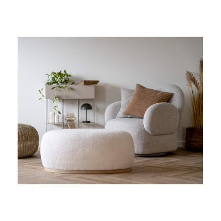 Fotel obrotowy tapicerowany - tkaniana boucle Messina szary House Nordic