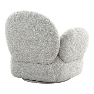 Fotel obrotowy tapicerowany - tkaniana boucle Messina szary House Nordic
