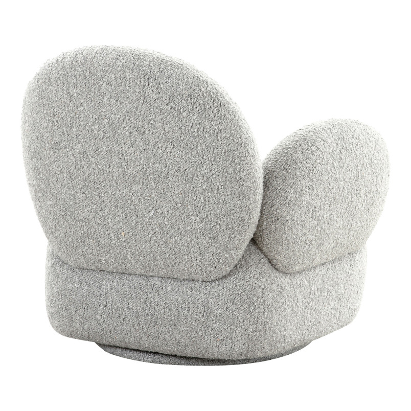 Fotel obrotowy tapicerowany - tkaniana boucle Messina szary House Nordic