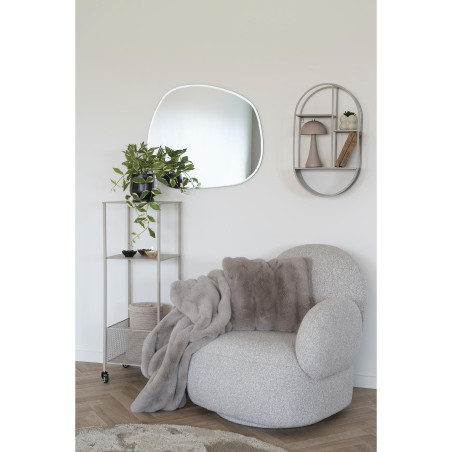 Fotel obrotowy tapicerowany - tkaniana boucle Messina szary House Nordic