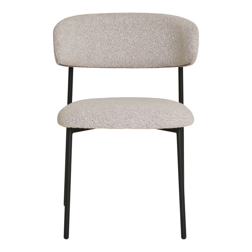 Krzesło tapicerowane Mira boucle piaskowy / czarny House Nordic