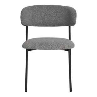 Krzesło tapicerowane Mira boucle szary / czarny House Nordic