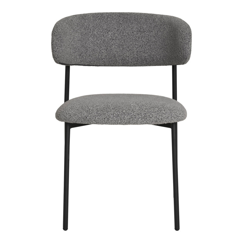 Krzesło tapicerowane Mira boucle szary / czarny House Nordic