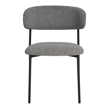 Krzesło tapicerowane Mira boucle szary / czarny House Nordic